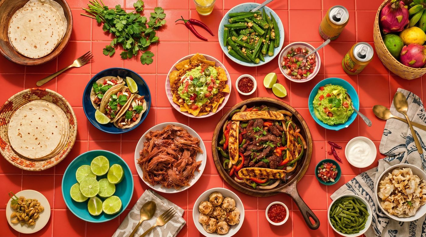 Producción culinaria de Okra — platillo en set